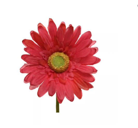 Zijden gerbera op steel Fuchsia 50cm